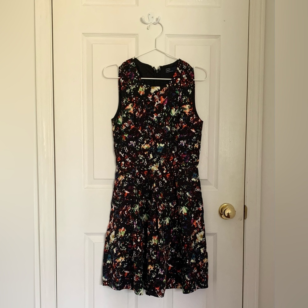 Flower printed fit and flair dress